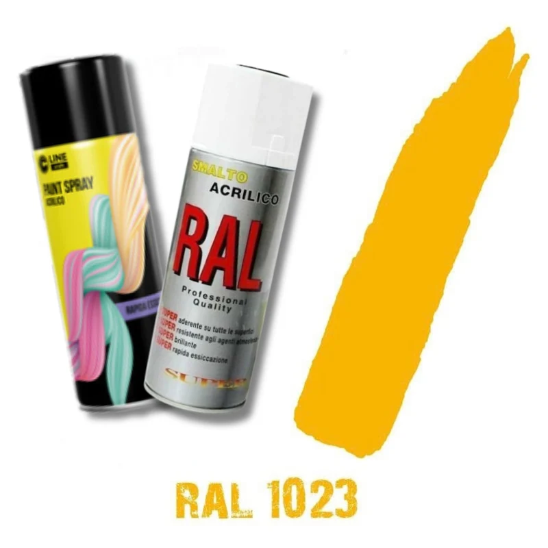 Bomboletta Spray Giallo Oro Ral 1023 Acrilico Vernice Brillante Lucido
