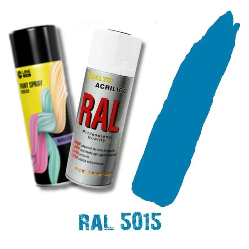 Bomboletta Spray Blu Cobalto Ral 5015 Acrilico Vernice Brillante Lucido