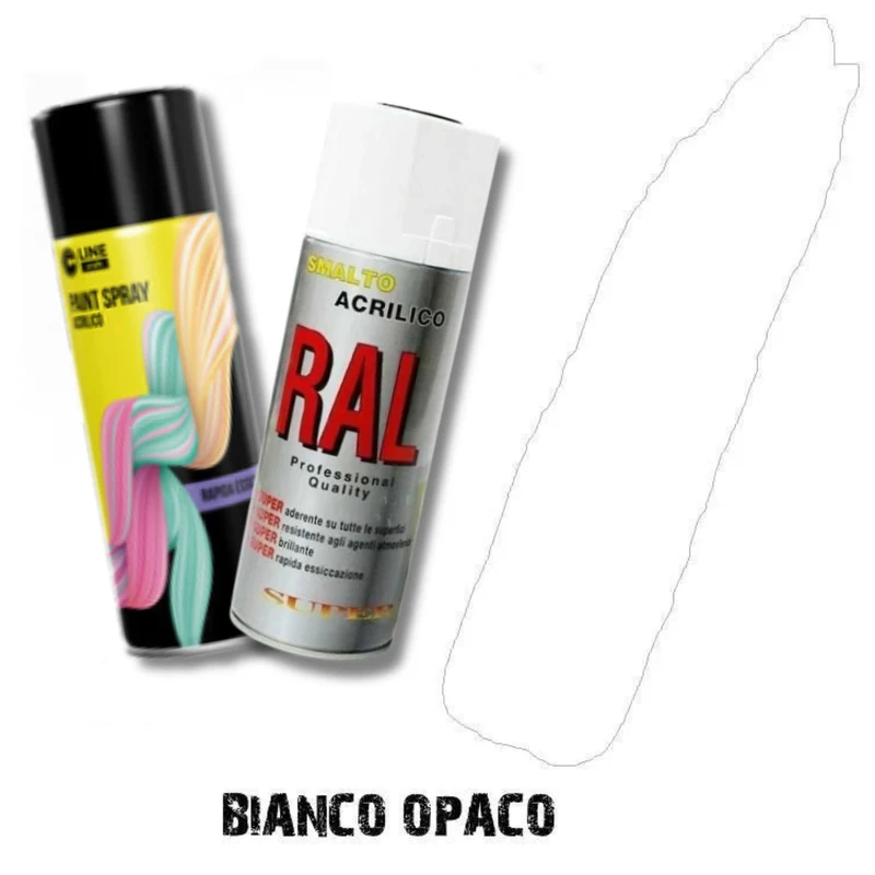 Bomboletta Spray Bianco Opaco Ral 9010 Acrilico Vernice Rapida Essicc. Graffiti