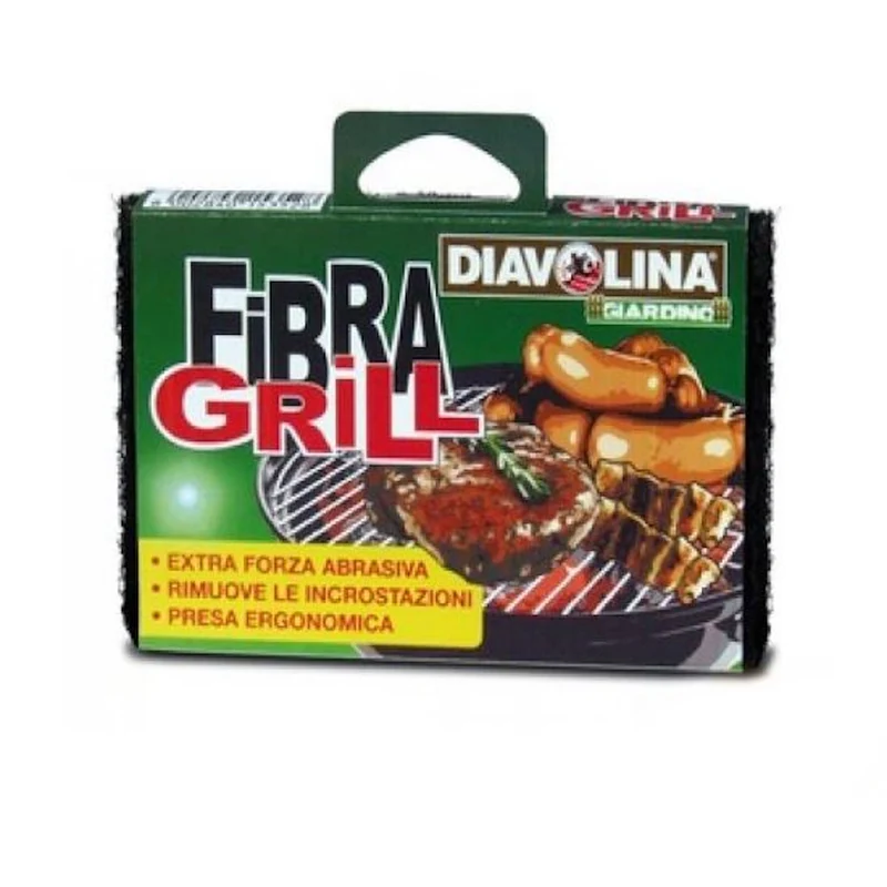 Diavolina Fibra Grill Tampone Spugna Per Rapida Pulizia Di Griglie E Barbecue