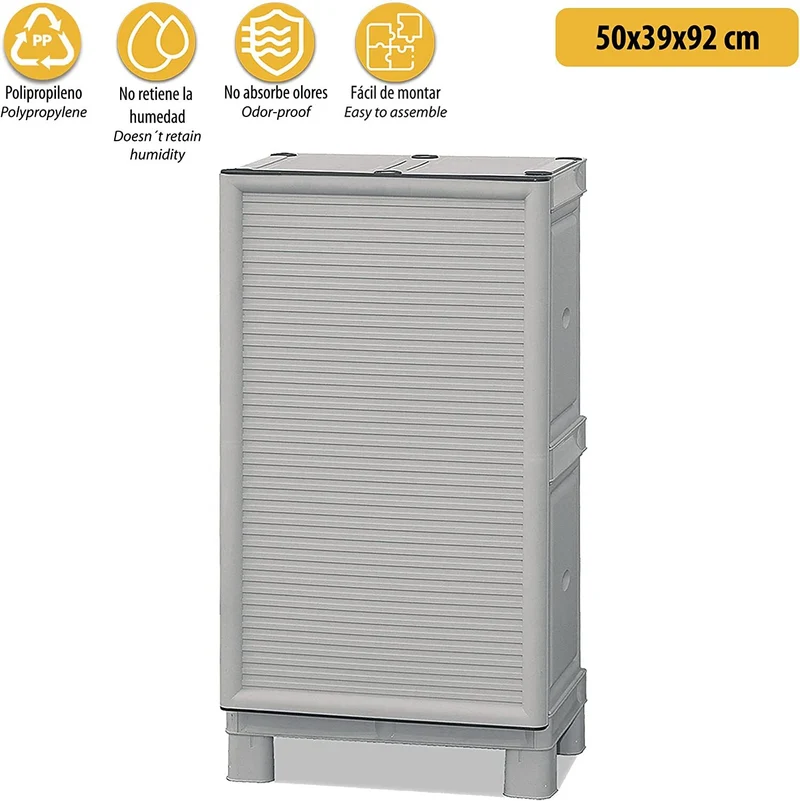 Armadio In Resina Basso Tuttopiani Forte Pvc X Esterno 50x92x39 Made In Italy