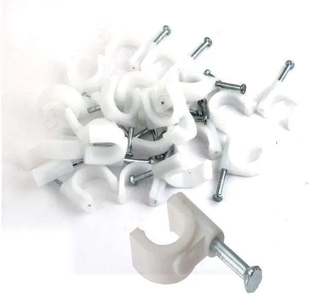 Fissacavi Pvc Con Chiodo Mm 5 Conf 100 Pz Ganci Con Chiodino Per Cavo Filo