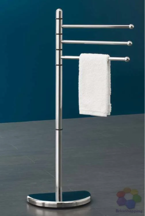 Piantana Porta Asciugamano 3 Bracci Snodo H 90 Bagno Cromo Portasciugamano