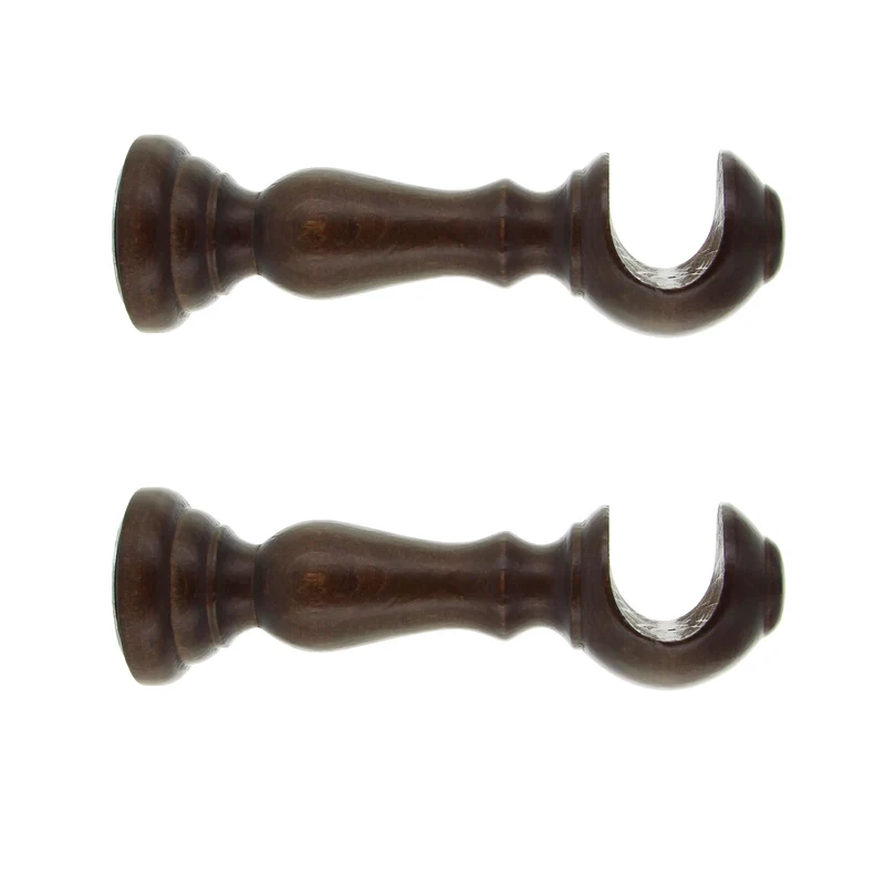 Coppia Staffe Supporti Per Bastoni Tende in Legno Diametro mm 35 Misure e Colori
