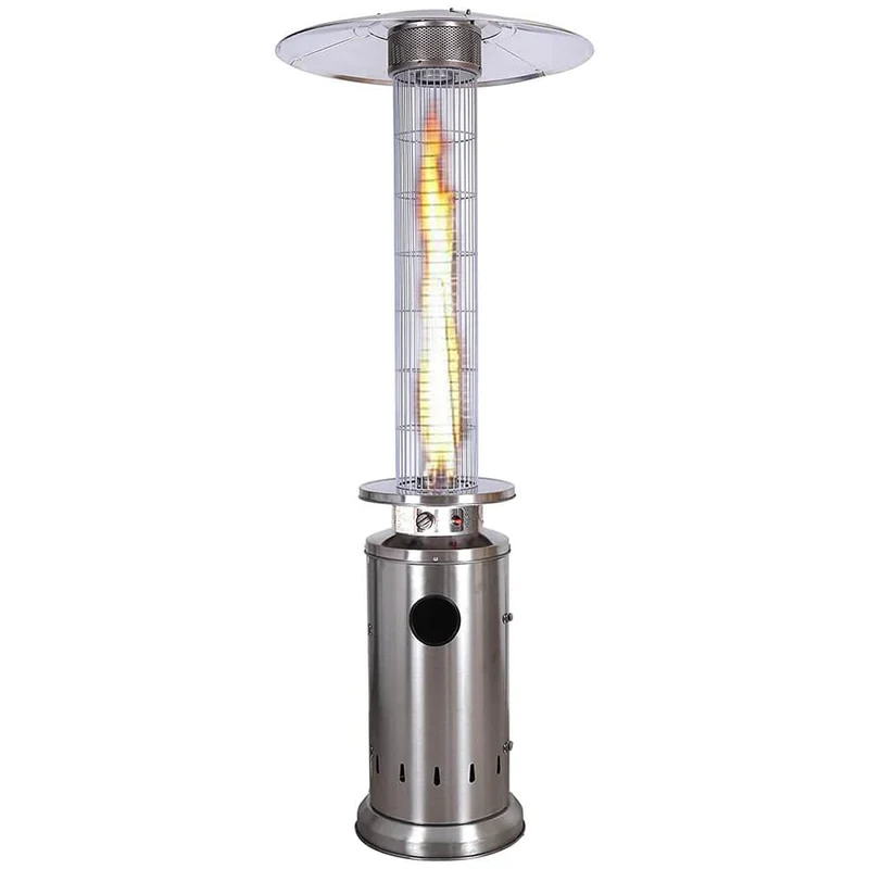 Stufa a gas Cilindrica a Fungo Piramide da Esterna Fuoco Vivo Inox 13kw