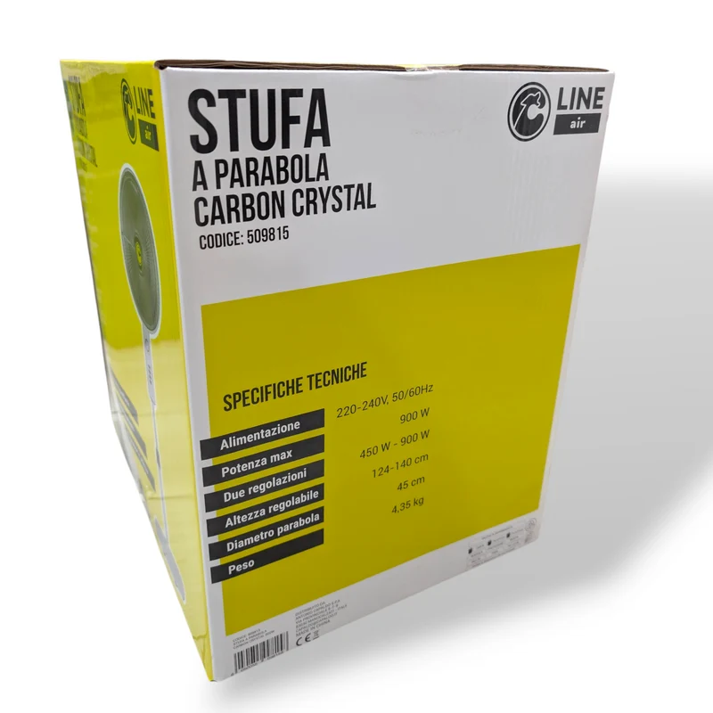 Stufa Al Carbonio Elettrica Basso Consumo Con Timer Oscillante (DCG9680) C-LINE