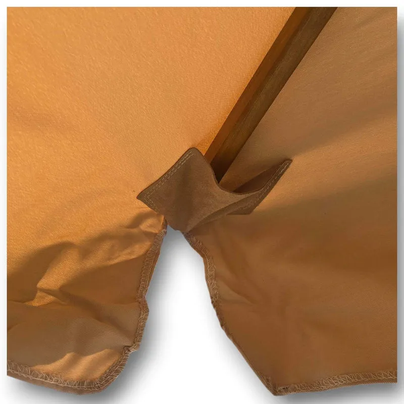 Ombrellone Rettangolare Legno Giardino 2x3 Palo Centrale Manovella Ecrù Island