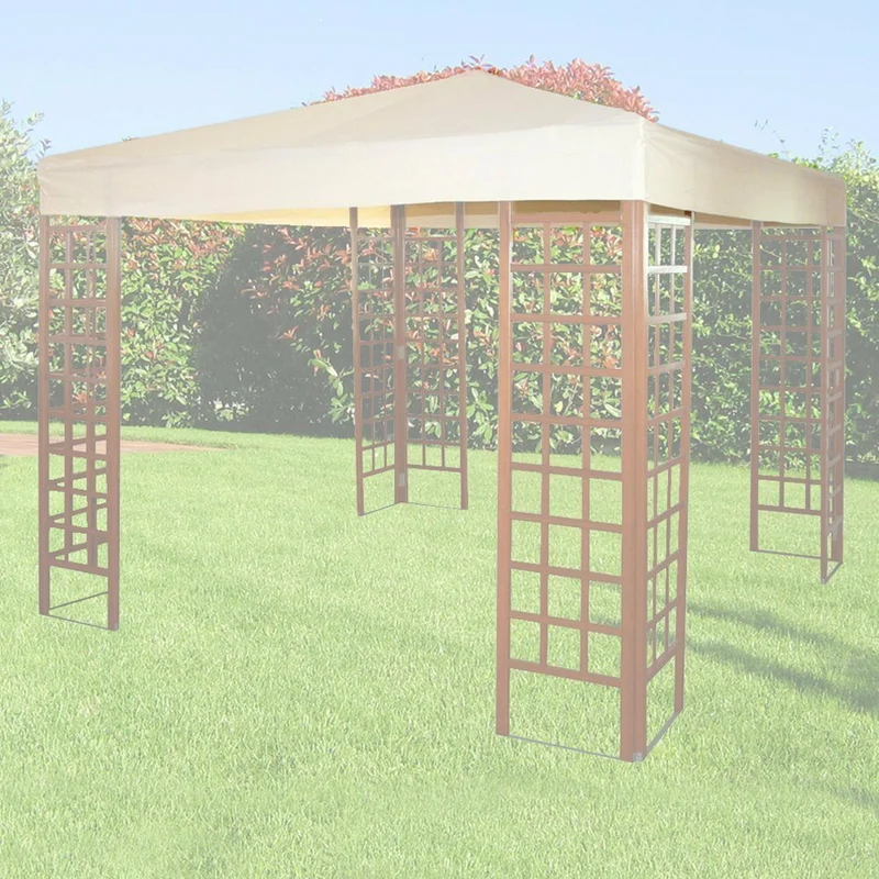 Top Copertura Universale Per Gazebo Legno O Ferro 3x3 Poliestere Bianco