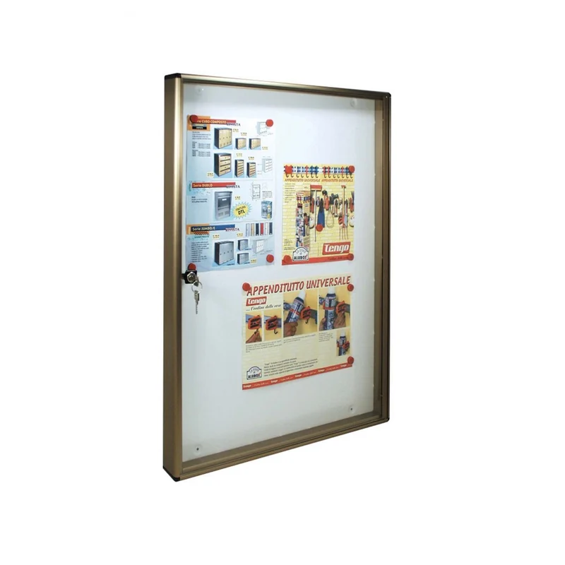 Bacheca Alluminio Portavvisi Annunci 55x73hx5 Con Clip Magnetiche Alubox Bc5cm