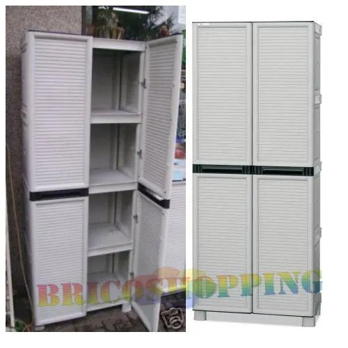 Armadio In Resina Tuttopiani Forte Pvc Per Esterno 70x172h Made Italy Mensole