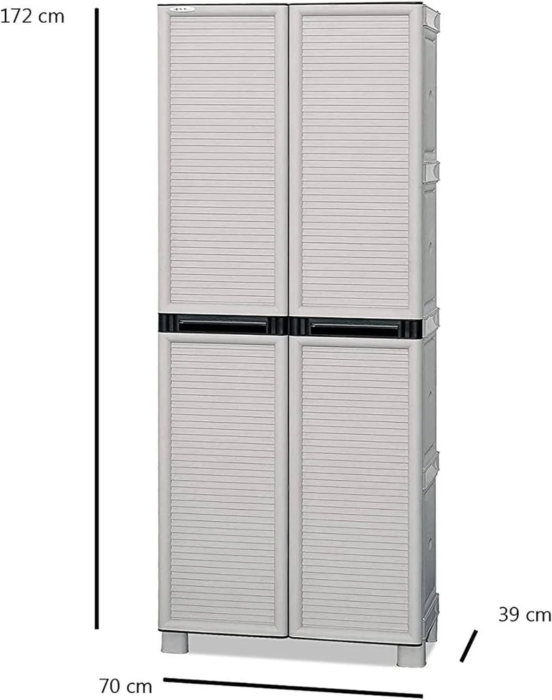 Armadio In Resina Tuttopiani Forte Pvc Per Esterno 70x172h Made Italy Mensole