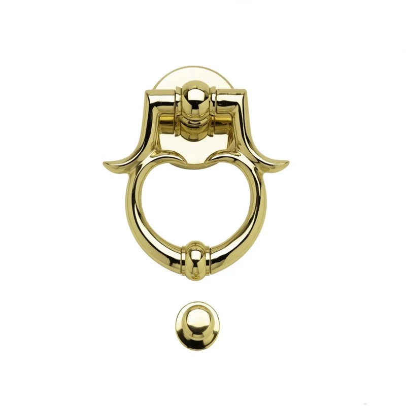 Battente Per Porte Porta Portoncini In Ottone Altezza 165 Mm Oro Lucido