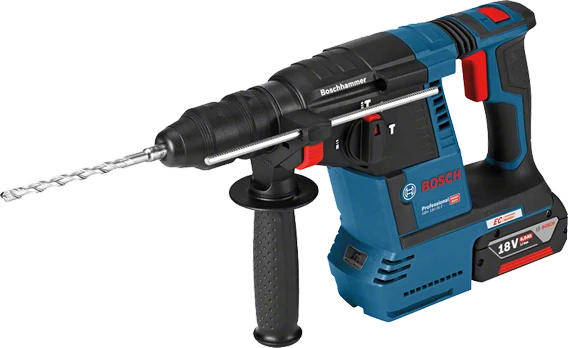 Martello perforatore a batteria GBH 18V-26 F + aspirazione GDE 18V-16 Bosch Professional