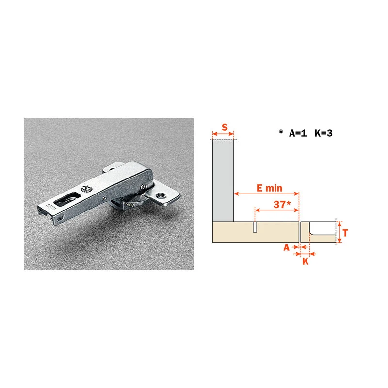 Cerniera Salice C2a7n99AC Controcollo Lunga Mobile Armadio Cucina C2ABN99AC