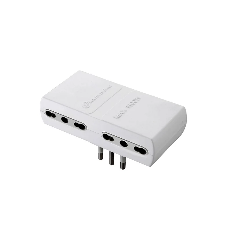 Tripla Quadrupla Multipresa Adattatore Salvaspazio Piatto 16a Bip.Bianco