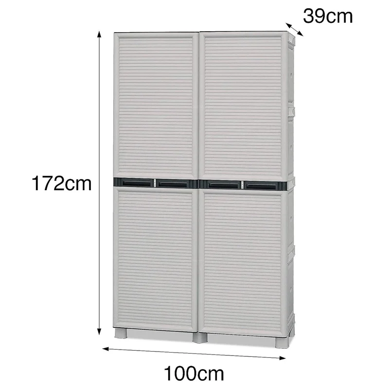 Armadio Resina Tuttopiani Il Più Forte Pvc Esterno 100x172x39 4 Piani Made Italy