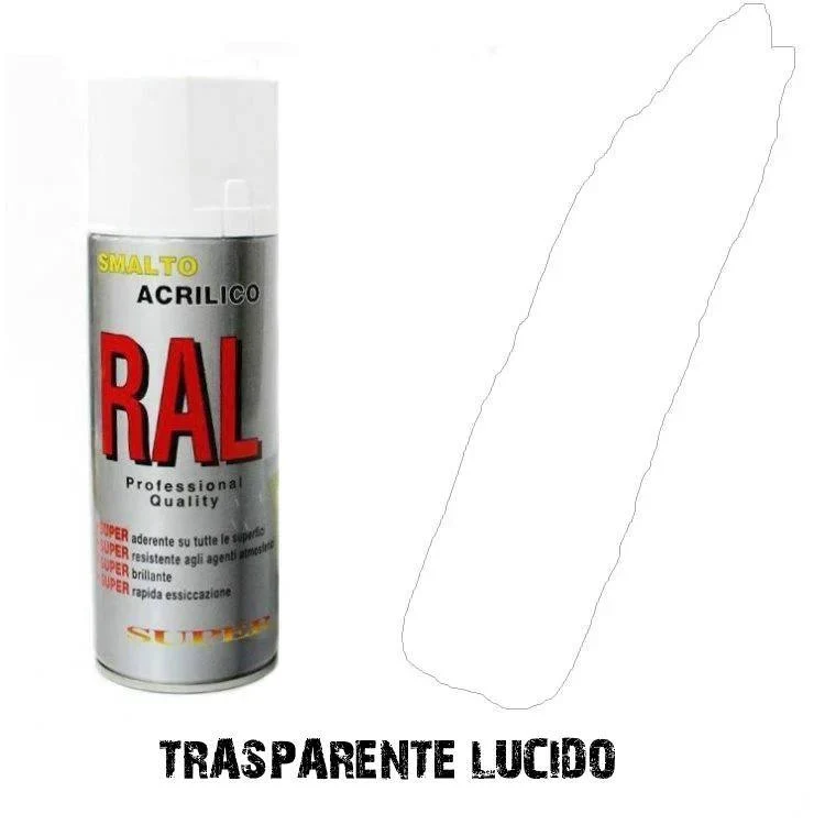 Bomboletta Spray Trasparente Lucido Acrilico Vernice Brillante Lucida