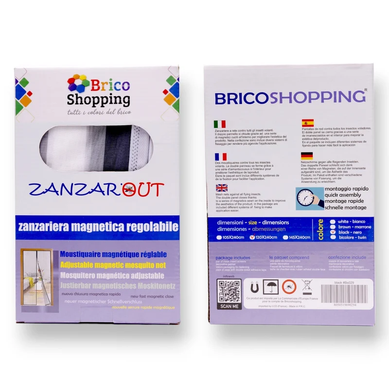 Zanzariera Magnetica per Porta e Finestra con Magnete Continuo Tenda Regolabile
