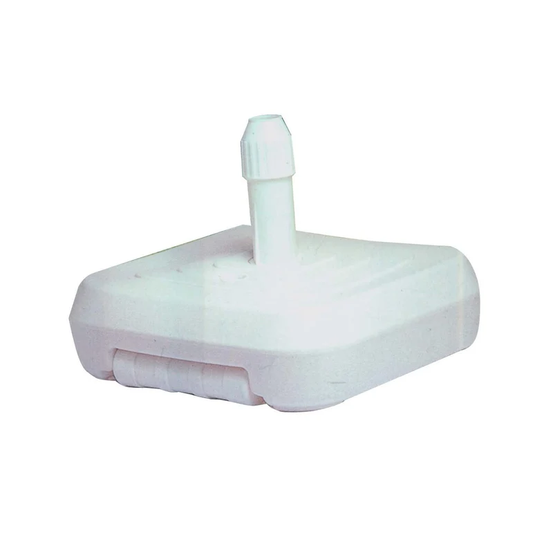 Base Supporto Per Ombrellone Pvc Acqua Sabbia Cm.60x60 Palo Tondo Mm 32-50 Ruote