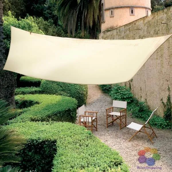 Vela Vele Ombreggiante Tenda Telo Quadrato 5x5 Giardino Beige Impermeabile