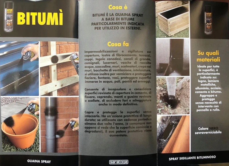 Bitumì Guaina Bituminosa Bitume A Spray Impermeabilizza E Sigilla Ripara Bitumi Nero