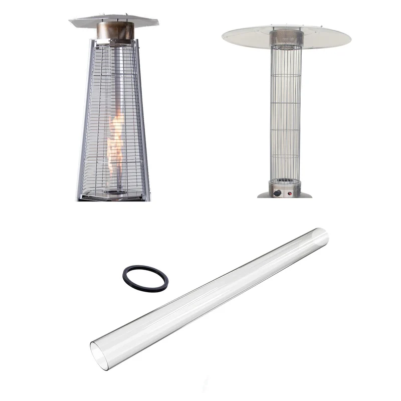 Tubo Vetro di Ricambio per Stufa Patio Piramide a Gas Fiamma Libera 107 cm Ø10
