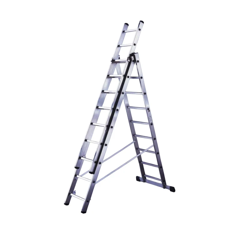 Scala Alluminio Combinata 3 X 11 Gradini 314 / 796 Cm Estensibile Allungabile
