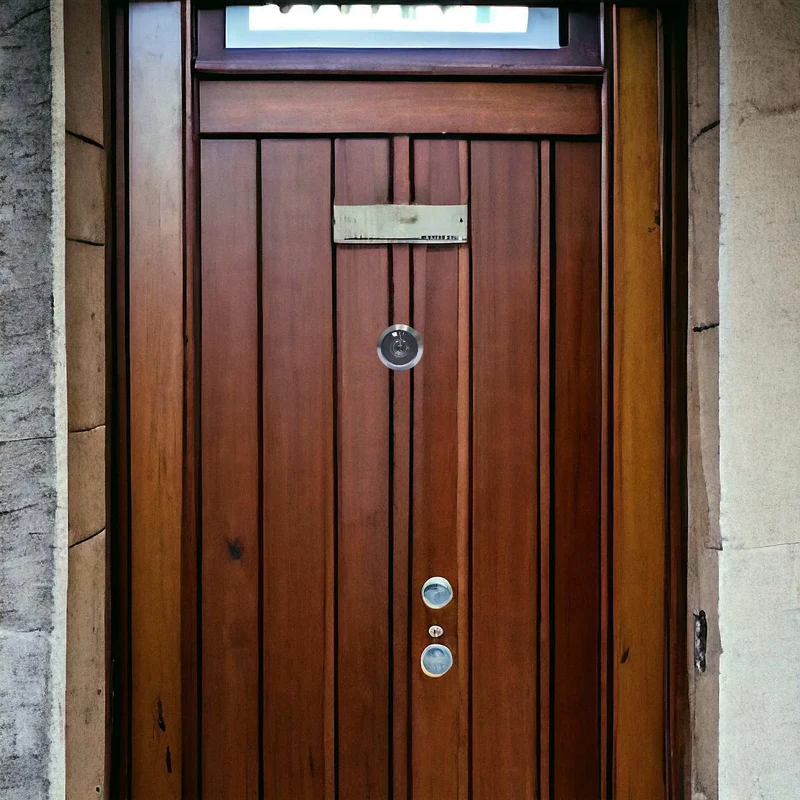 Spioncino per Porta Blindata Legno Ingresso Cromo Sat. in Ottone mm 70 120 f. 14