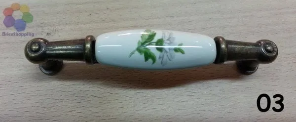 MANIGLIETTA PORCELLANA CASSETTI CUCINA ARMADI 96 MM ANTICATA CERAMICA