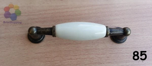 MANIGLIETTA PORCELLANA CASSETTI CUCINA ARMADI 96 MM ANTICATA CERAMICA