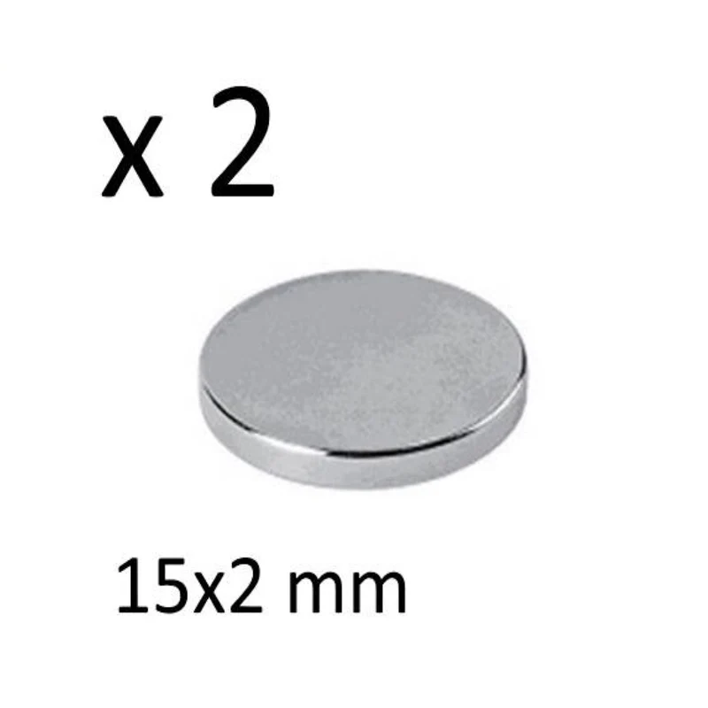 2 Pz Bottone Magnetico Magnete Calamita Rotonda Mm 15x2 Nichelata 2 Pz