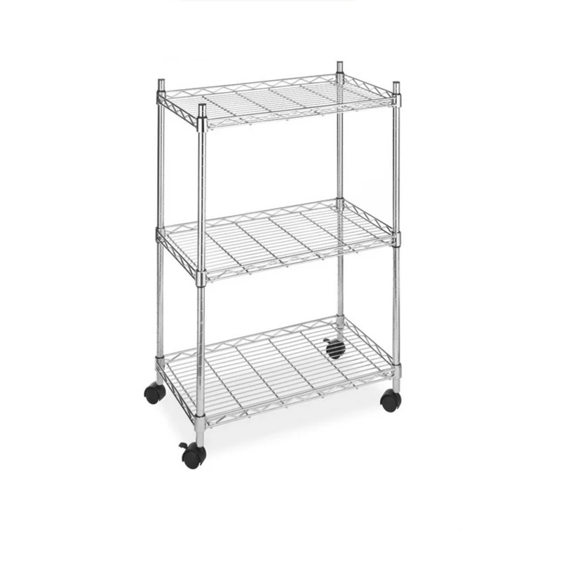 Carrello America Scaffale in Metallo Acciaio Filo Cromato 3 Piani 36x61x83 H