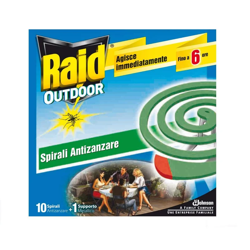 Spirali Zanzare Zampirone Spiraline Antizanzare Insetticida Raid 6 Ore 10 Pz