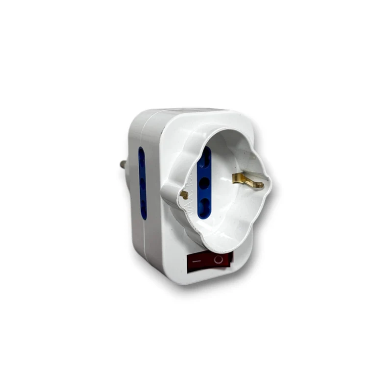 Adattatore Triplo 16 A Con Interruttore Con sipna Girevole a 90° Riduttore