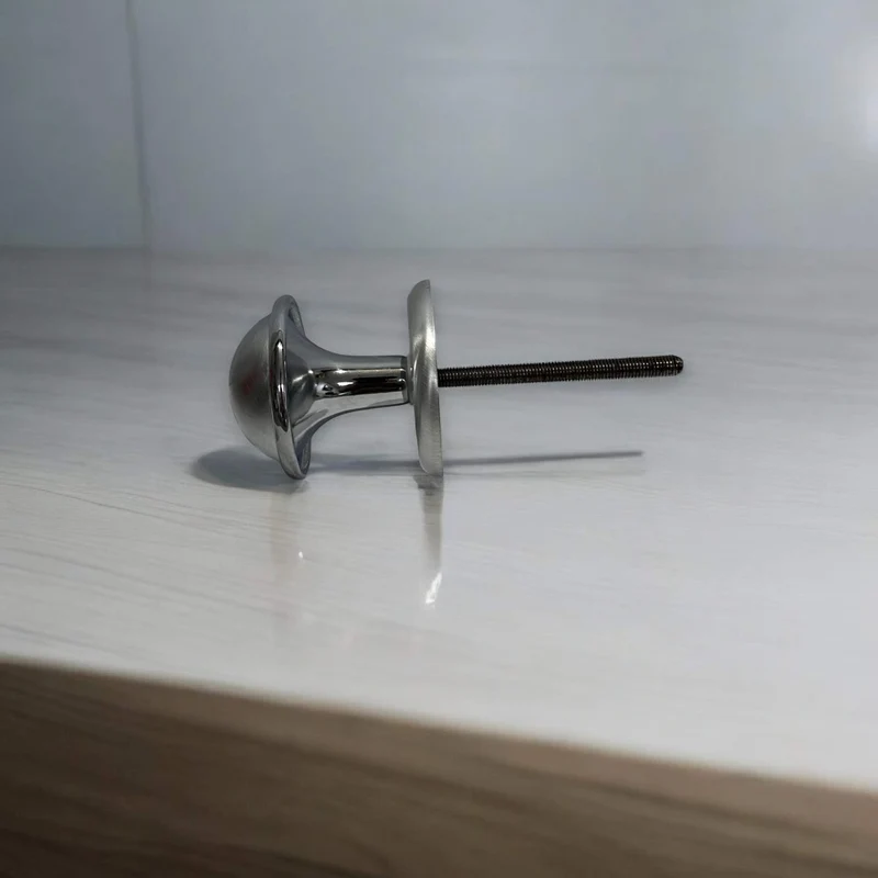 Pomo per Porta Blindata d'entrata Pomolo per Portoncino Portone Cromo Satinato I