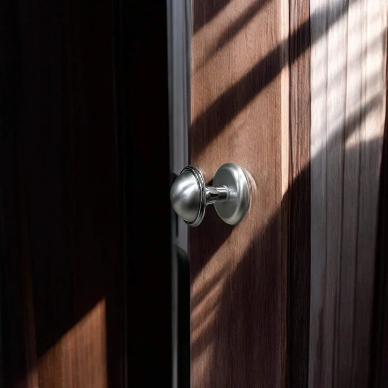 Pomo per Porta Blindata d'entrata Pomolo per Portoncino Portone Cromo Satinato I