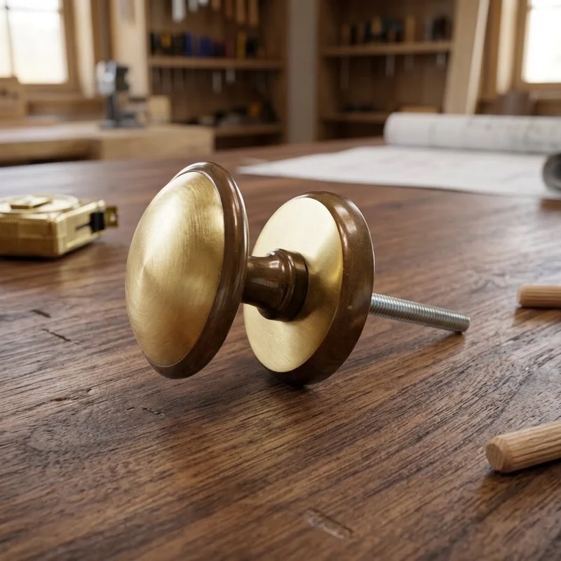 Pomo per Porta Blindata d'entrata Pomolo per Portoncino Portone Bronzo Graffiato in Ottone