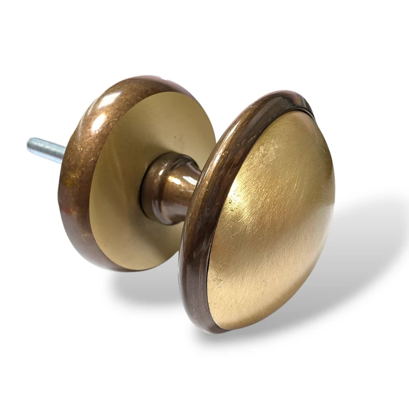 Pomo per Porta Blindata d'entrata Pomolo per Portoncino Portone Bronzo Graffiato in Ottone