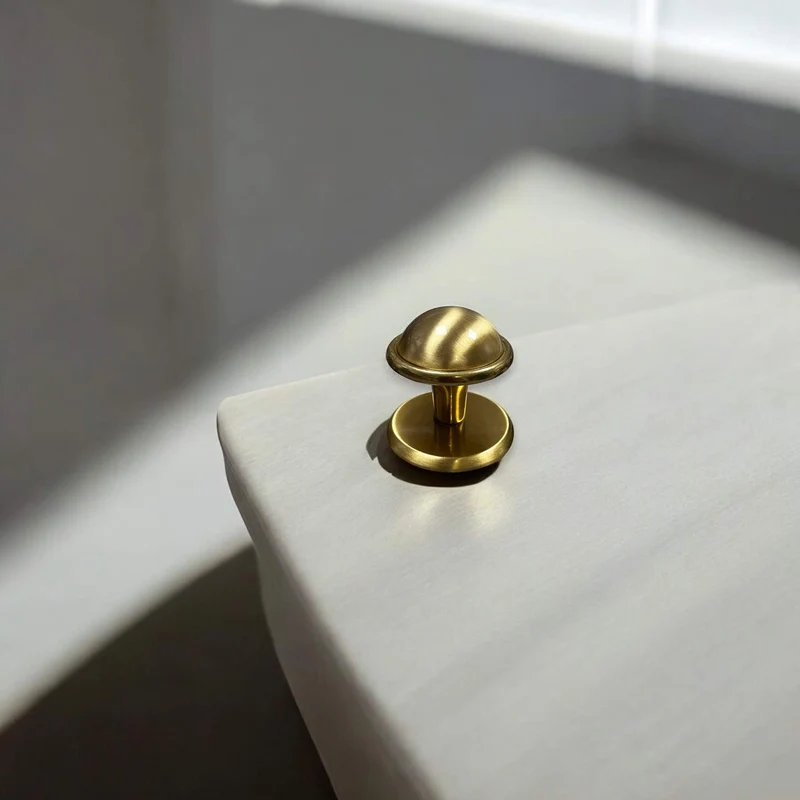 Pomo per Porta Blindata d'entrata Pomolo per Portoncino Portone Oro Satinato in