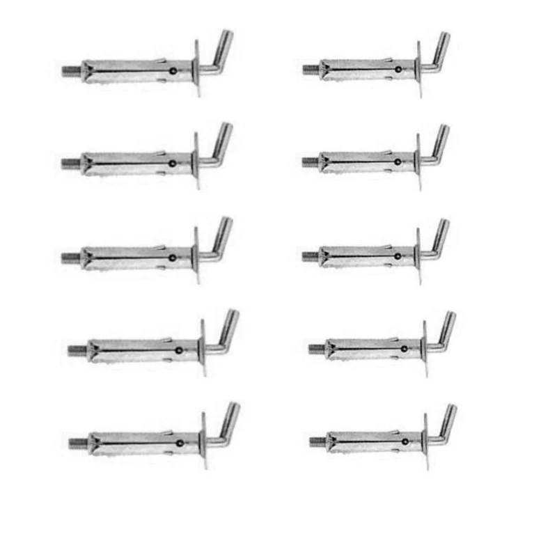 Minitassello Tassello in Acciaio Ferro Mini Con Gancio Corto Mm 6 Cromato 10 Pz