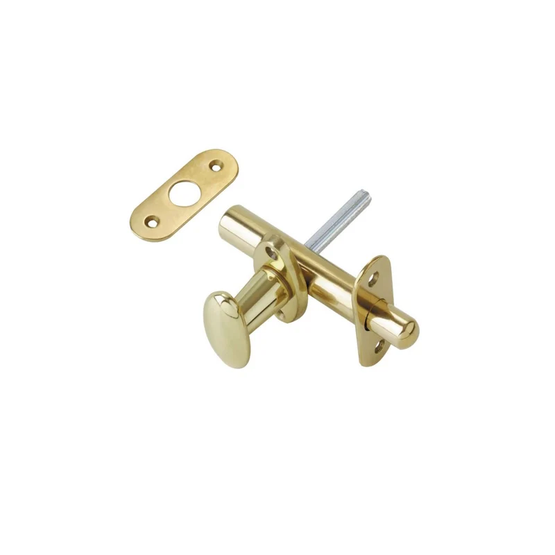 Catenaccio A Cremagliera Con Pomo Ottone Per Sicurezza Porte Gancio Pistone 80mm