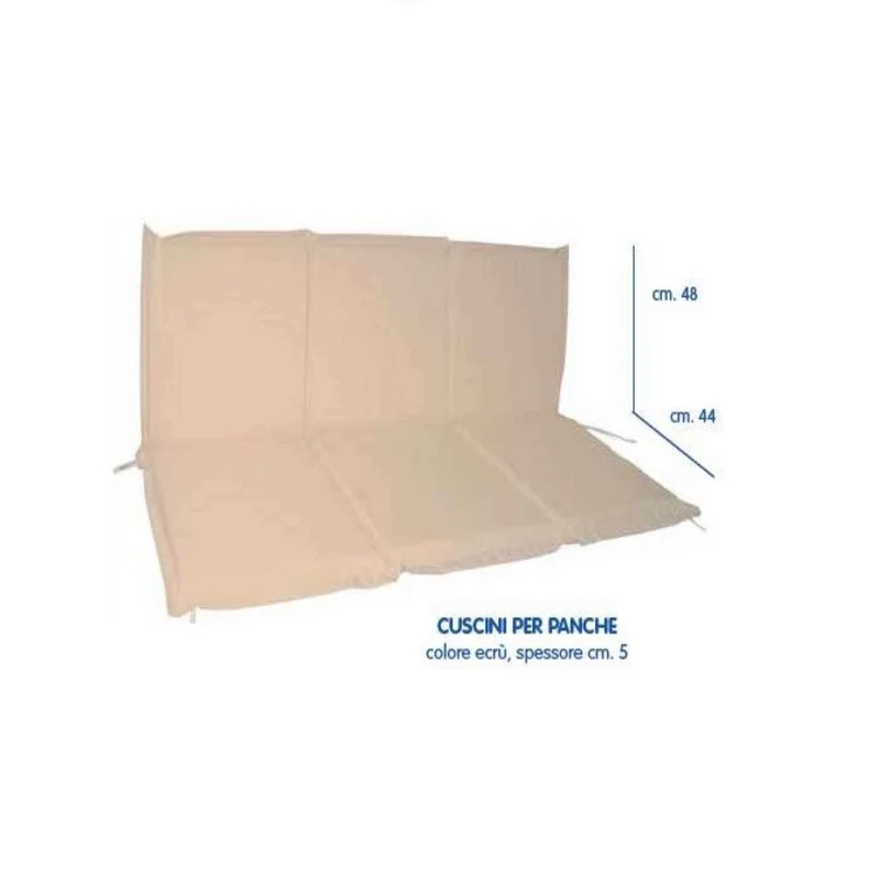 Cuscino Ricambio per Sedie Panche Poltrone Sdraio Dondolo 116 Cm X 92 (48+44) 5 Cm 2 Posti