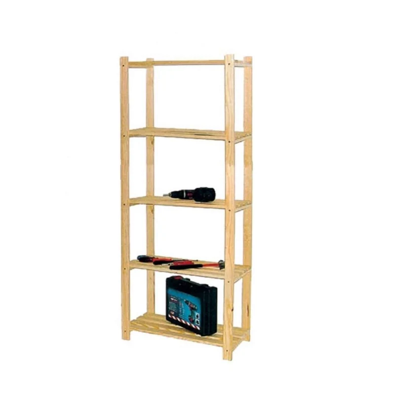 Scaffale In Legno Grezzo Fai Da Te Pino Naturale 5 Ripiani In Kit 65x40x170