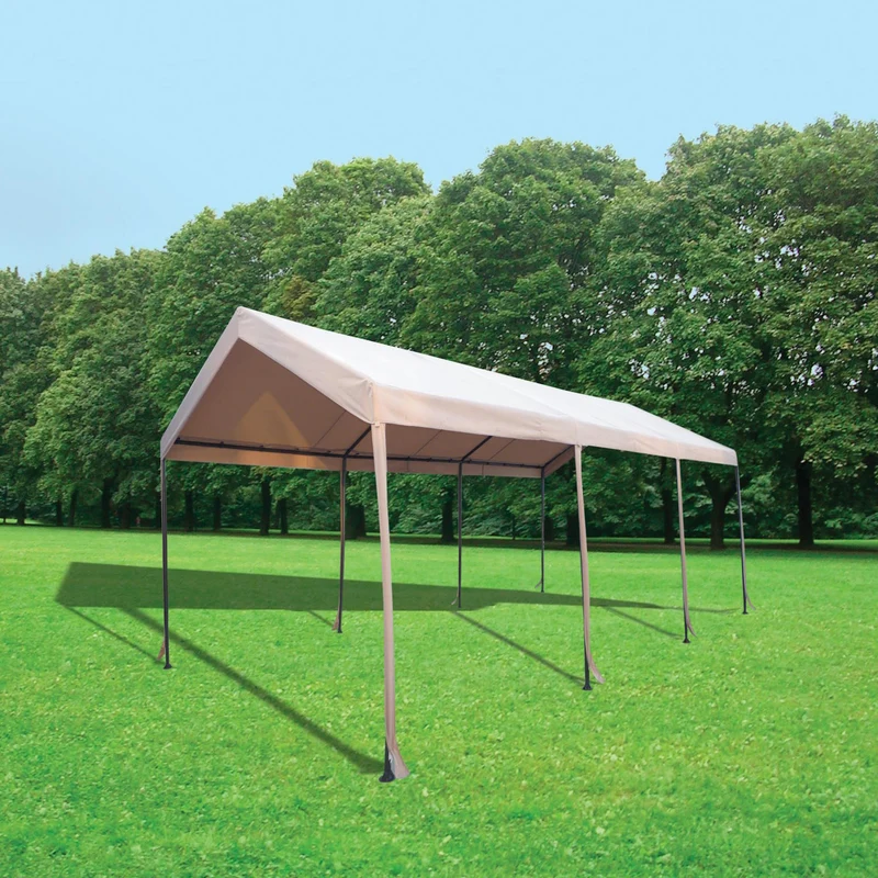Gazebo Giardino Angolari Metallo 3x6 Carport Carpot Car Box Magnum Ecrù