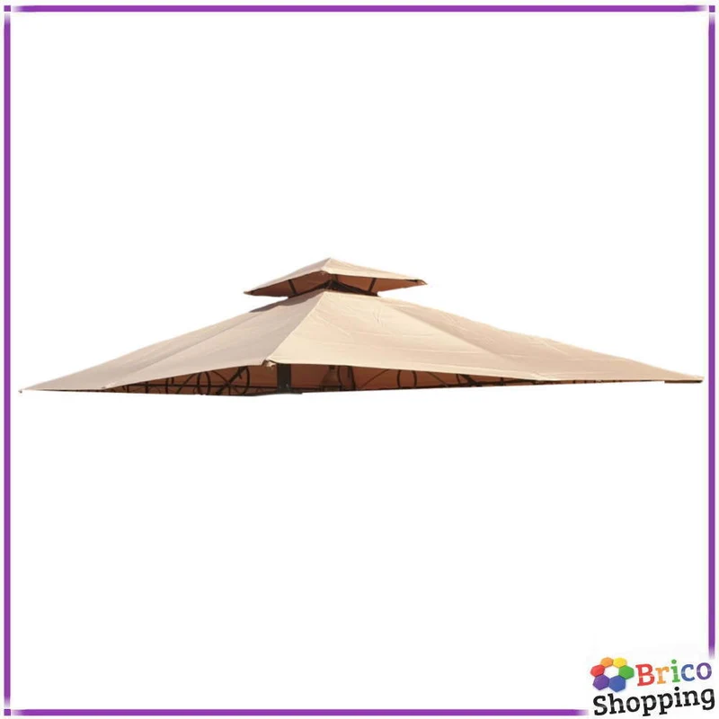 Top Telo Di Ricambio Per Gazebo Alluminio Cairo Eden 3x3 Con Air Vent Con Punte