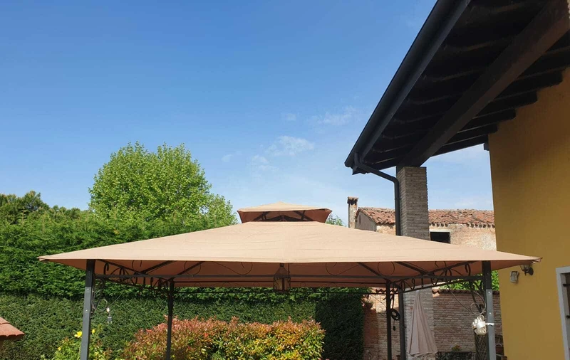 Top Telo Di Ricambio Per Gazebo Alluminio Cairo Eden 3x3 Con Air Vent Con Punte
