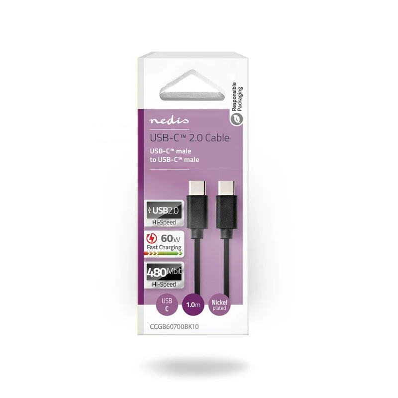 Nedis Cavo USB-C 2.0 60 W 1,0 m