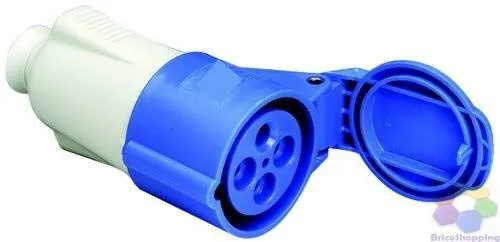 PRESA INDUSTRIALE BLU 220 V 16A 2P+T IP 44 CEE PLASTICA AUTOESTINGUENTE