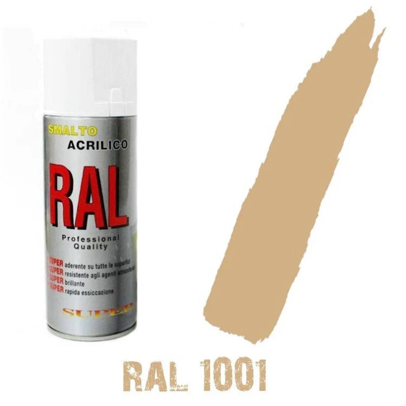 Bomboletta Spray Ral 1001 Avorio Beige Scuro Acrilico Vernice Brillante Lucido