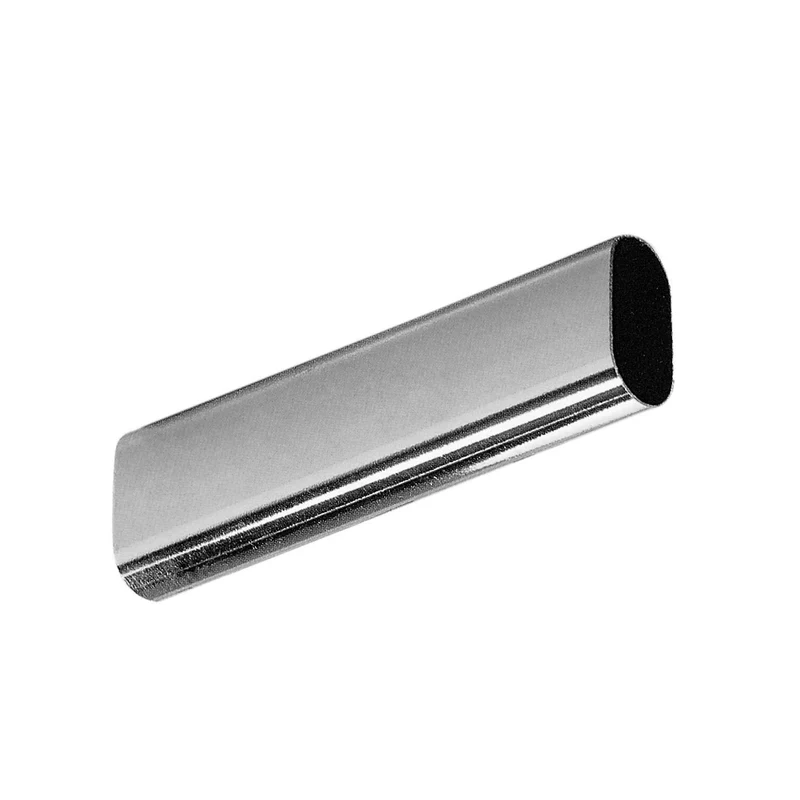 Tubo per Armadio Ovale Cromato Mt 1 30x15 Completo con 2 Supporti Laterali e Viti